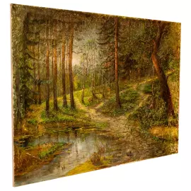 Author's oil painting "Forest Lake"