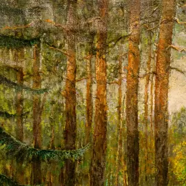Author's oil painting "Forest Lake"