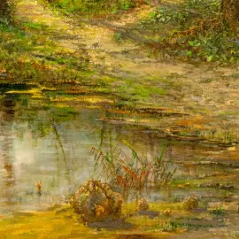 Author's oil painting "Forest Lake"