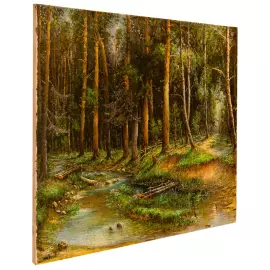 Author's oil painting "River in the forest"