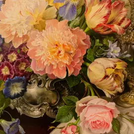 The author's oil painting "Peonies"