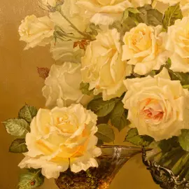 Author's oil painting "Fresh bouquet of roses"