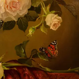 Author's oil painting "Fresh bouquet of roses"