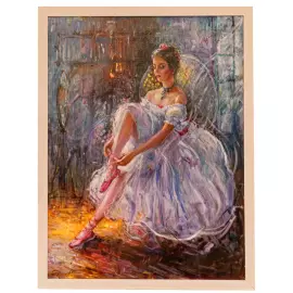 The author's oil painting "Ballerina in the dressing room"