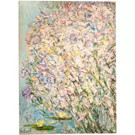 The author's oil painting "Irises. Contemporary art"