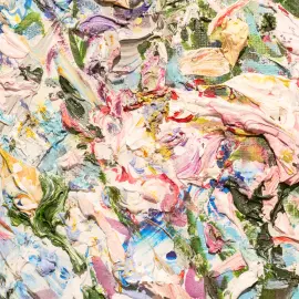 The author's oil painting "Irises. Contemporary art"