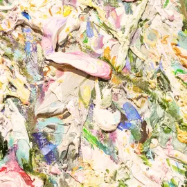 The author's oil painting "Irises. Contemporary art"