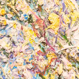 The author's oil painting "Irises. Contemporary art"