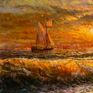 Авторская картина маслом "Морской пейзаж"