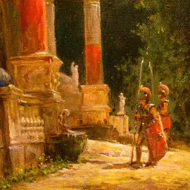 The author's oil painting "In a Roman villa"