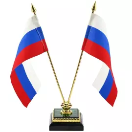 Подставка из малахита "Два флага"