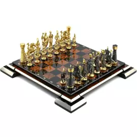 Шахматы из обсидиана и бронзы "Римские"