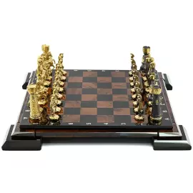 Шахматы из обсидиана и бронзы "Римские"