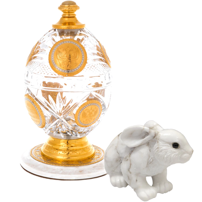 Easter Bunny gift set with sculpture and jewelry box