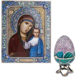 Набор подарочный "Матерь Божья Казанская" с иконой и яйцом-шкатулкой Набор подарочный "Матерь Божья Казанская" с иконой и яйцом-шкатулкой