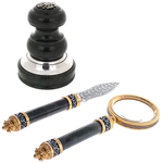 Cabinet gift set with seal, knife and magnifying glass