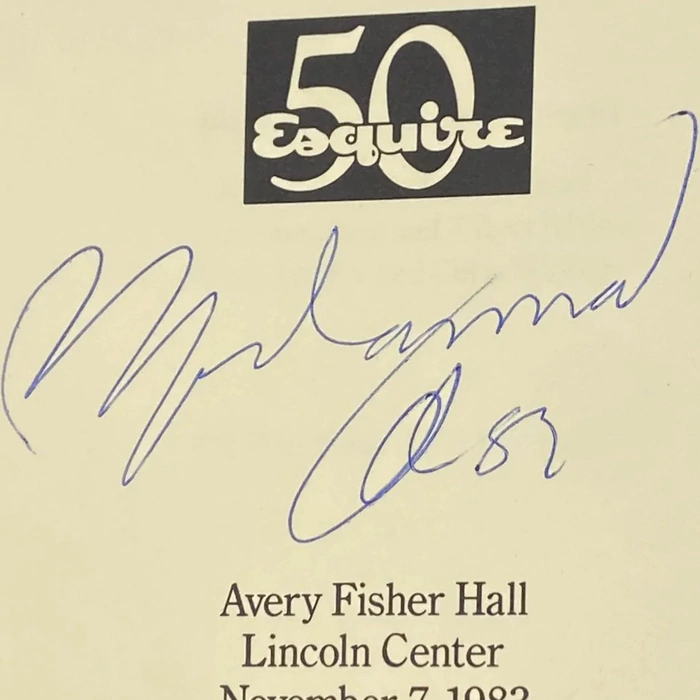 Autographed brochure by boxer Muhammad Ali