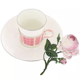 Winter Palace Rose gift set with coffee set and brooch