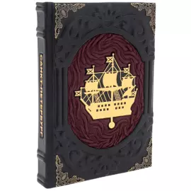 Ежедневник в кожанном переплете "Санкт-Петербург. Адмиралтейство"  бордовый