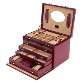 Шкатулка для украшений "WindRose 3668" бордовая