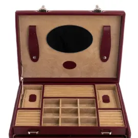 Шкатулка для украшений "WindRose 3668" бордовая