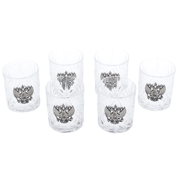 Set of vodka glasses "Coat of Arms of the Russian Federation" for 6 people