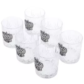 Set of vodka glasses "Coat of Arms of the Russian Federation" for 6 people