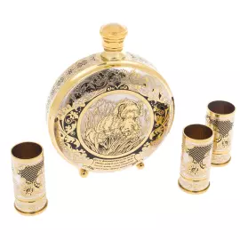 Фляжка со стопками "Лучший охотник" на 3 персоны, Златоуст