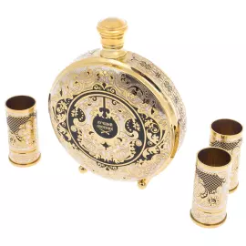 Фляжка со стопками "Лучший охотник" на 3 персоны, Златоуст