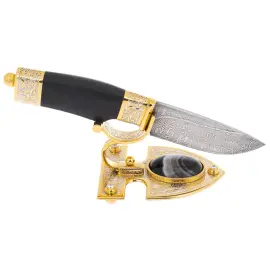 Нож "Власть" на подставке из агата, Златоуст Нож "Власть" на подставке из агата, Златоуст