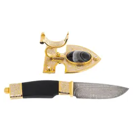 Нож "Власть" на подставке из агата, Златоуст Нож "Власть" на подставке из агата, Златоуст