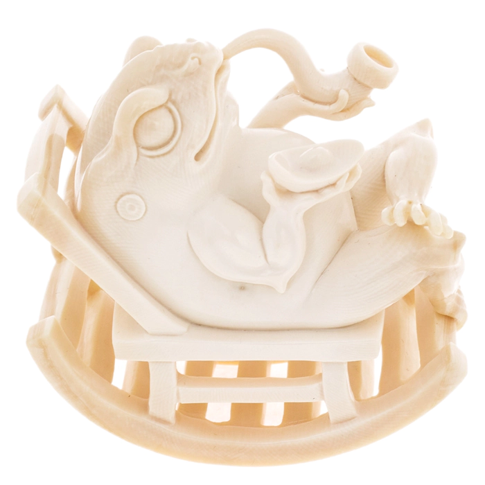 Mammoth tusk sculpture "Frog"
