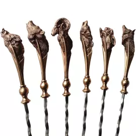 Набор авторских шампуров из бронзы "Охотничьи" на 6 персон