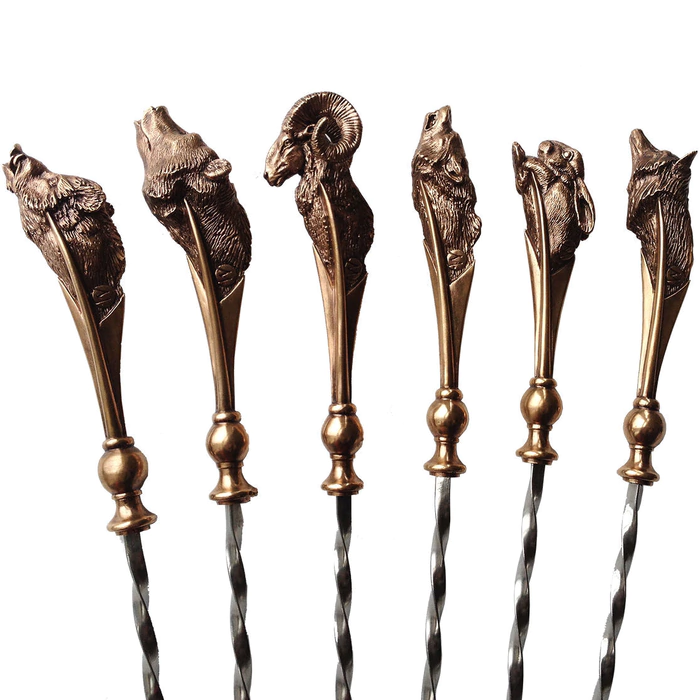 A set of original bronze skewers "Hunting"