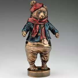 Скульптура из бронзы "Мишка" в подарочной упаковке