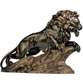 Авторская скульптура из бронзы "Лев на скале"