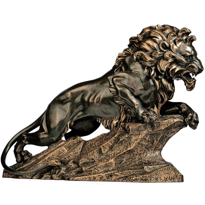 The author's bronze sculpture "Lion on the rock"