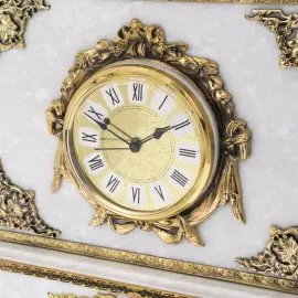 Часы-сейф из белого мрамора "Двуглавый орел"