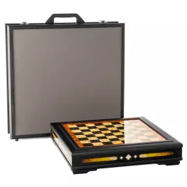 Шахматный ларец из мореного ясеня и янтаря "Аристократ"