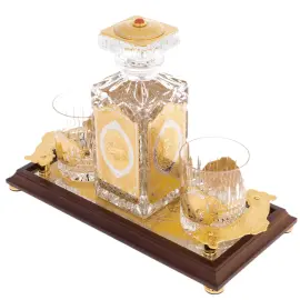 Набор для виски "In vina veritas" с подносом, на 2 персоны, Златоуст