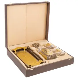 Набор для виски "In vina veritas" с подносом, на 2 персоны, Златоуст