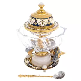 Икорница на льдистом кварце "Посейдон" Златоуст