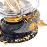 Egg bowl on sodalite "Poseidon" with metal lid, Zlatoust