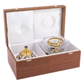 Икорница на содалите "Посейдон" с металлической крышкой, Златоуст