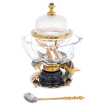 Egg bowl on sodalite "Poseidon" with glass lid, Zlatoust
