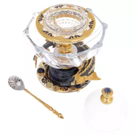 Икорница на содалите "Посейдон" со стеклянной крышкой, Златоуст