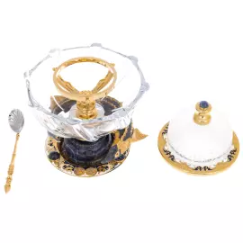 Икорница на содалите "Посейдон" со стеклянной крышкой, Златоуст