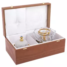 Икорница на содалите "Посейдон" со стеклянной крышкой, Златоуст