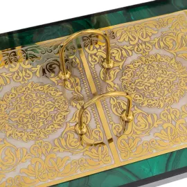 Malachite writing set "The Bear" Zlatoust