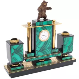 Malachite writing set "The Bear" Zlatoust